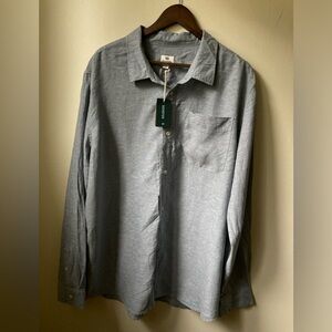 Ten Tree XXL hemp Button Front Shirt in Blue Fog
